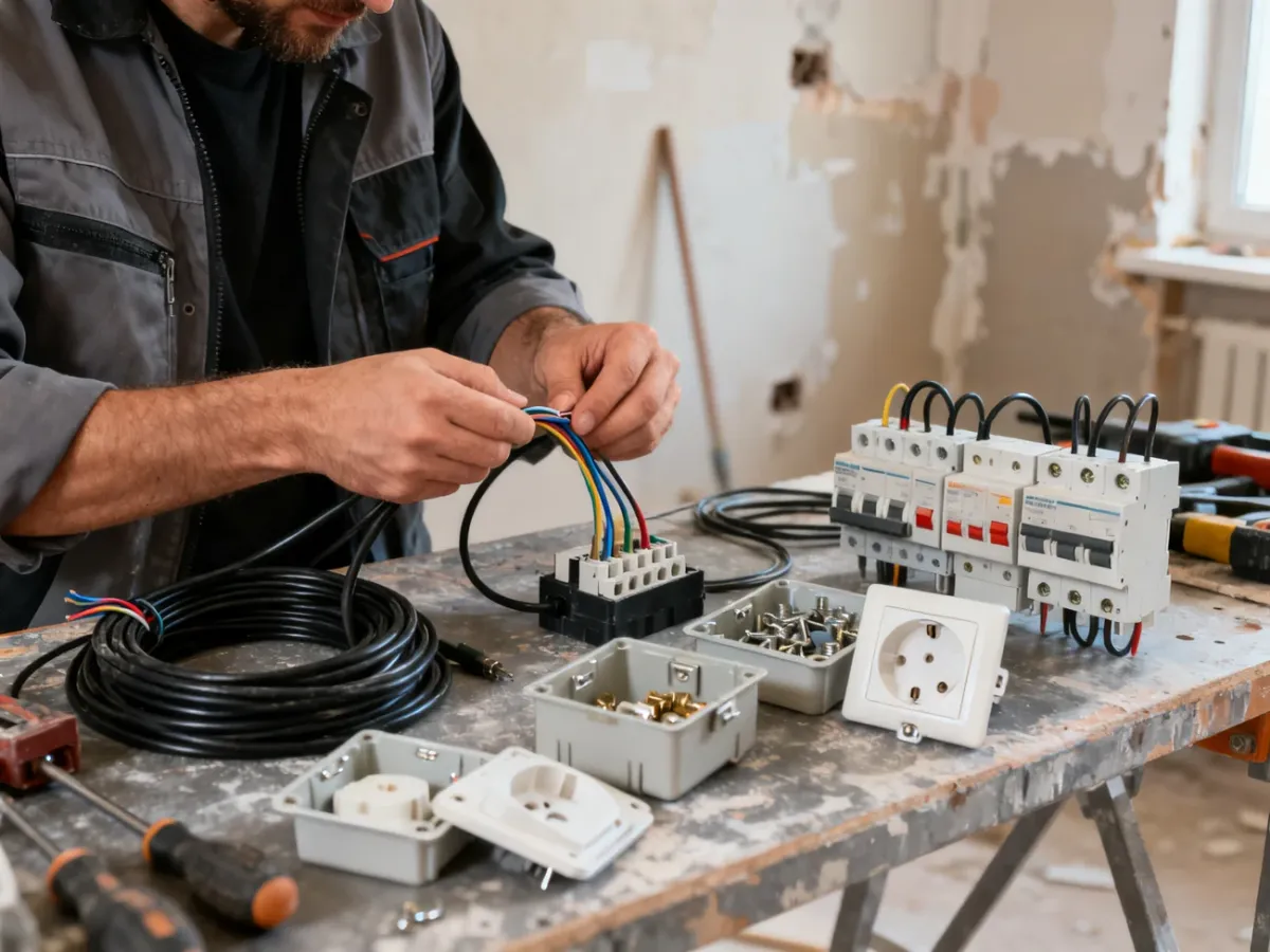 Materiały i osprzęt używane do wymiany instalacji elektrycznej